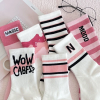 Nữ Chữ Màu Hồng Preppy Phong Cách Giữa Ống Tất Thể Thao Dễ Thương Mặc Phong Cách Tất - Ảnh 2