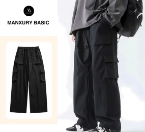 Quần kaki túi hộp nam nữ ống rộng, quần Cargo Pant kaki màu trơn basic phong cách thời trang K04