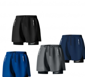 Quần đùi nam thể thao 2 lớp, quần bơi nam, quần short nam chạy bộ, tập gym thời trang cao cấp