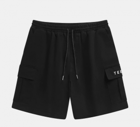 Quần Short in logo Teelab Unisex 2 Túi Hộp, Quần đùi from rộng nam nữ mặc thoáng mát thấm hút mồ hôi
