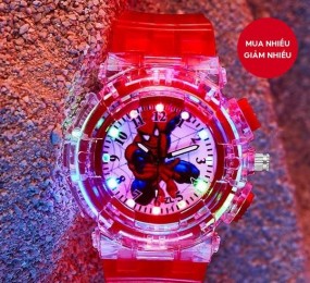 Hoạt Hình Đồng Hồ Đeo Tay Có Đèn led Hình spiderman / hello kitty Nhiều Màu Sắc Cho Bé