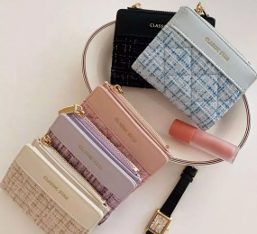Ví Mini PU cổ điển dành cho nữ Ví đựng tiền xu bạc thời trang rộng rãi