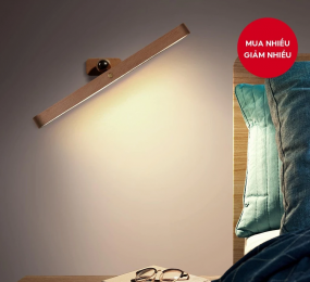 Đèn tường gỗ Bắc Âu, đèn treo tường đầu giường có thể sạc lại USB, đèn LED có thể bảo vệ, đèn đọc sách