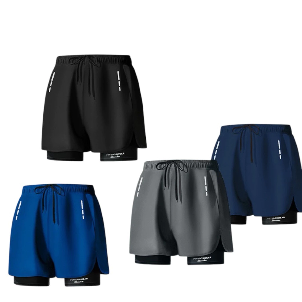 Quần đùi nam thể thao 2 lớp, quần bơi nam, quần short nam chạy bộ, tập gym thời trang cao cấp - Ảnh 2