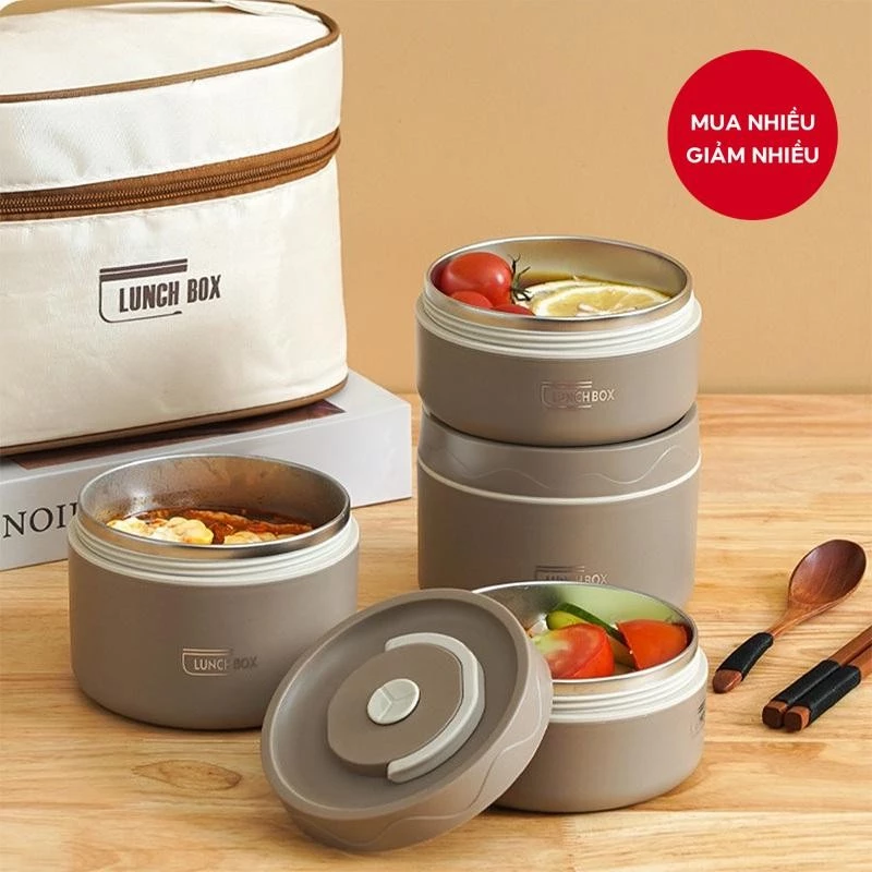 Hộp Đựng Thức Ăn Bằng Chất Liệu Cotton 304 Kiểu Dáng Tiện Dụng - Ảnh 2