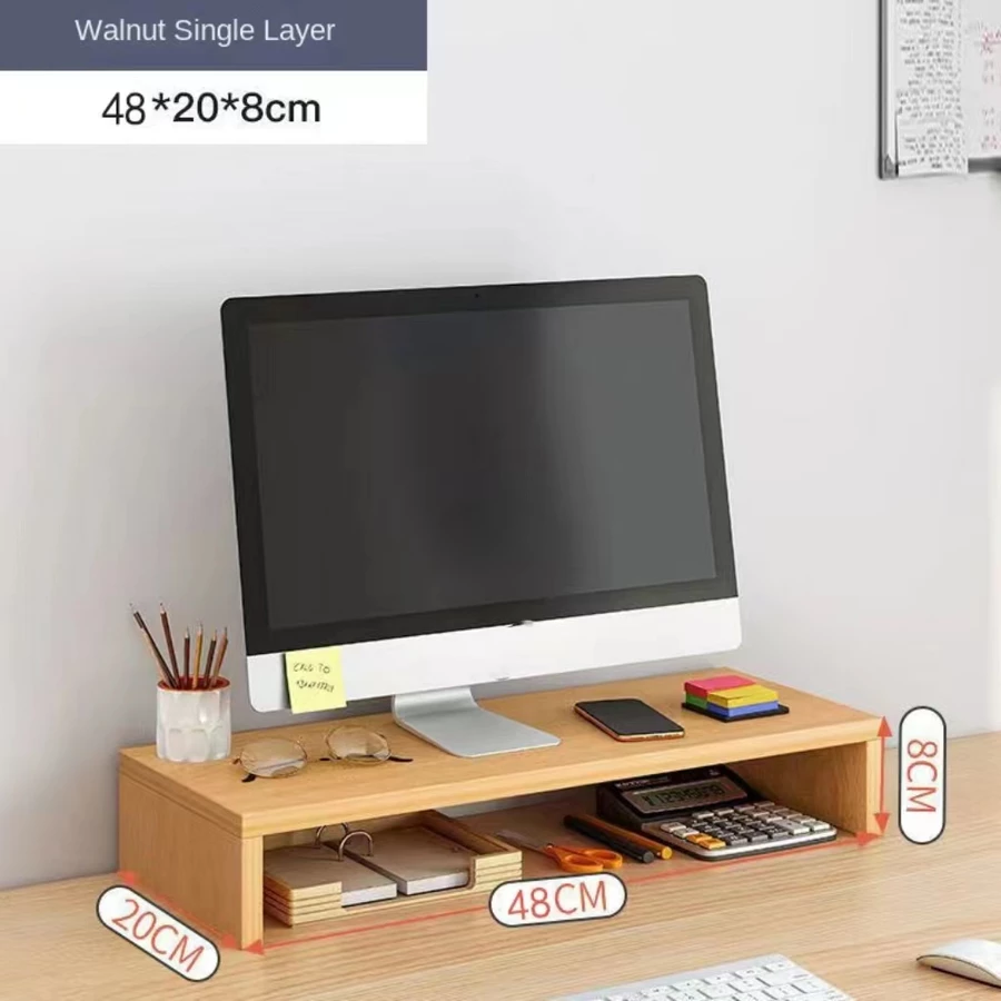 1PC 49.5 * 19.5 * 12.5CM Màn Hình Màn Hình Máy Tính El evated Giá Để Bàn Văn Phòng Sắp Xếp Giá Để Đồ Để Bàn Màn Hình - Ảnh 2
