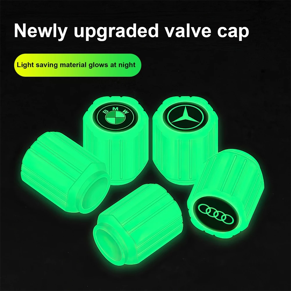 Đa Năng 4 Dạ Quang Ô Tô Lốp Van Nắp Dạ Quang Thân Mũ Bao Bánh Xe Cao Su Chống Thấm Nước Lốp Van Dành Cho Xe Đạp Xe Máy - Ảnh 2