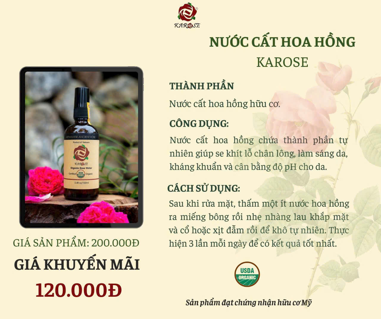 Nước cất hoa hồng Karose - Ảnh 2